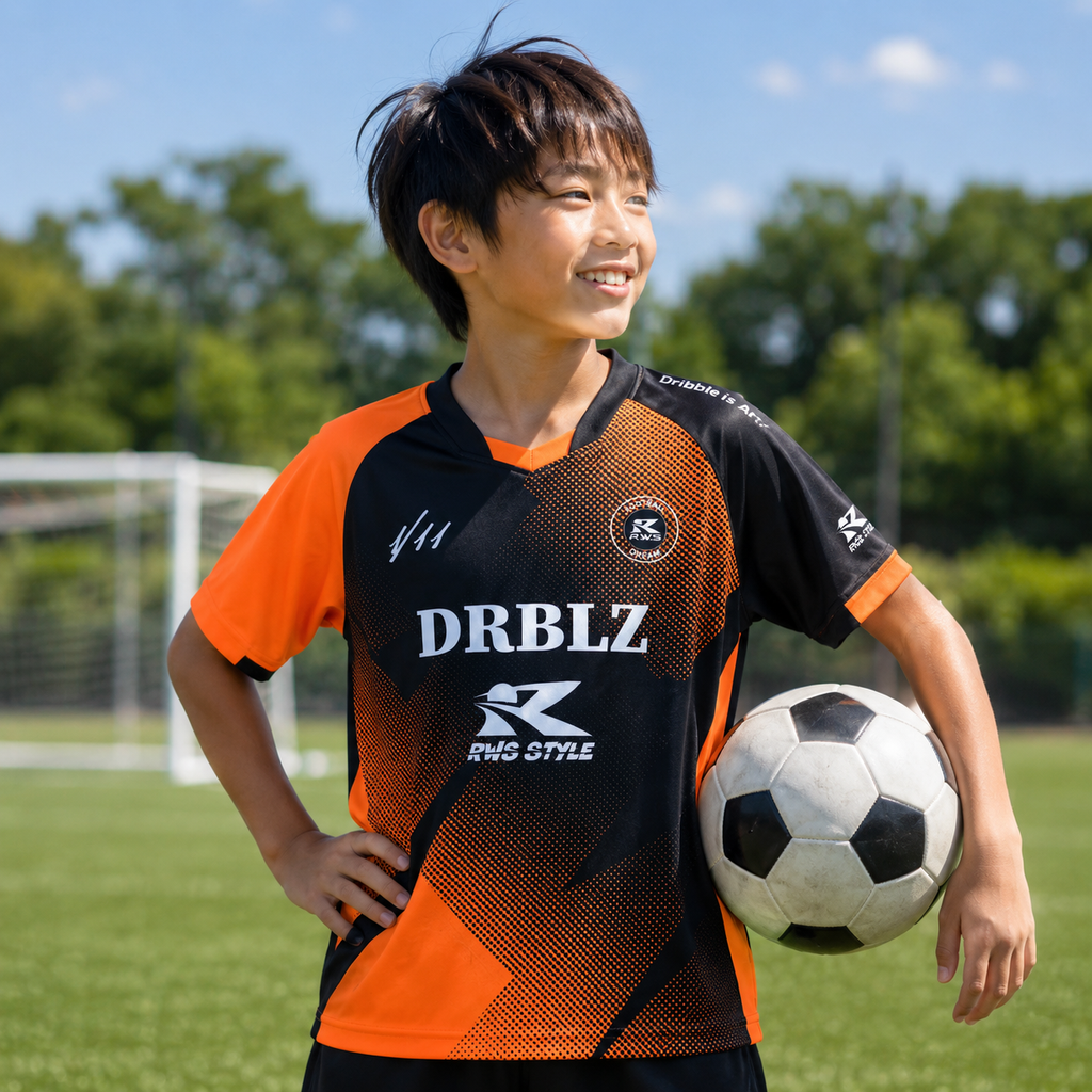 DRBLZ “フラッシュ”Tシャツ (ネオンオレンジ)
